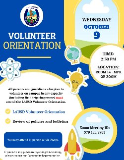 Volunteer Orientation Training (Mandatory) - October 9, 2024